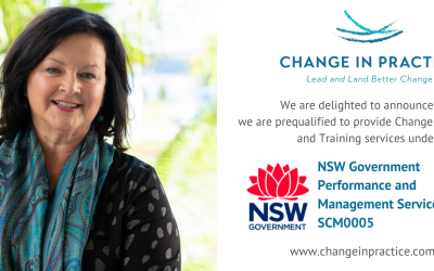 Change in Practice is prequalified for NSW Government Performance and Management Services Scheme SCM0005
